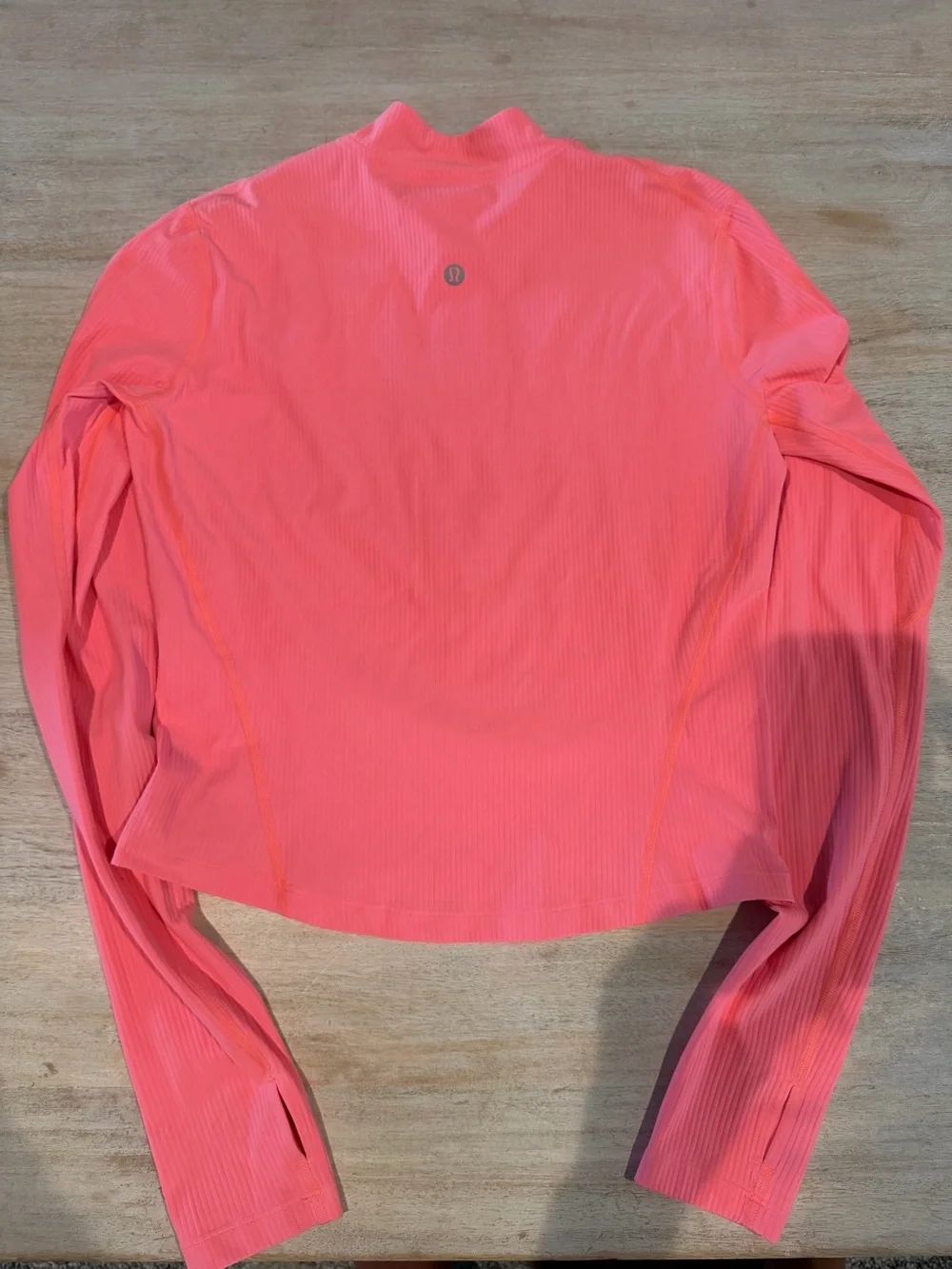 lululemon athletica Neon Pink Long-Sleeve Zip Mock Top
